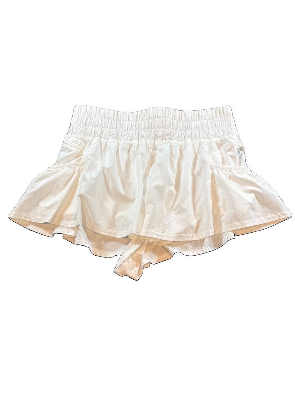 Free People Movement Get Your Flirt On Shorts Women’s Sz S White Tennis Yoga Run